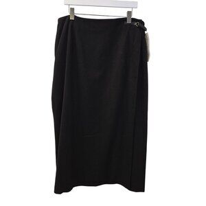 NWT Josephine Chaus True Textures 100% Wool Midi Wrap Skirt Size 16